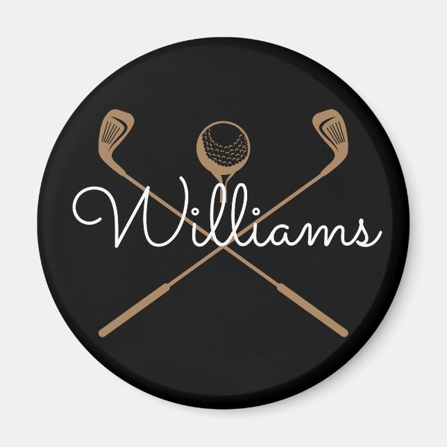 Custom Script Name Golf Clubs Magnet (Front)