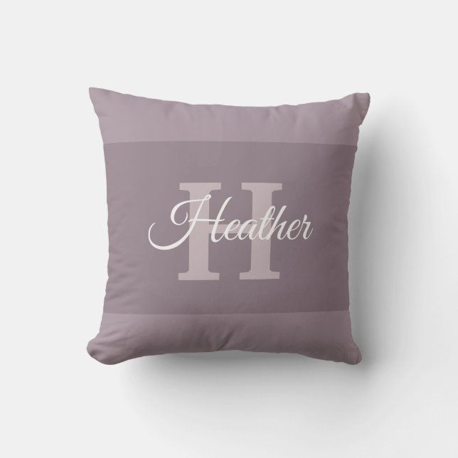 Custom Script Name Monogram Initial Letter H Throw Pillow (Front)