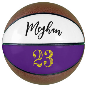Custom script Name Number Purple Yellow Basketball