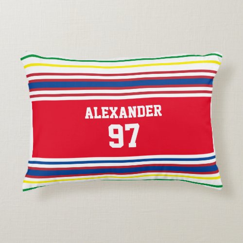 Custom Script Name Number Sports Team Theme  Accent Pillow