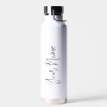Custom Script Name Stylish Water Bottle<br><div class="desc">Custom Script Name Elegant Chic Water Bottle. A simple and modern design in black and white color featuring handwritten calligraphy for a professional and cool look. Create your own personalized ecofriendly gifts. Any font,  any color,  no minimum.</div>