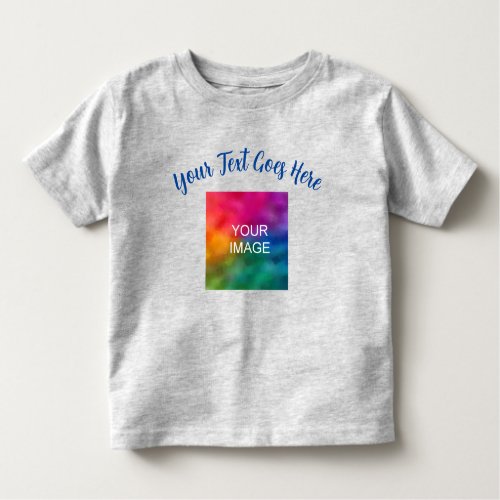 Custom Script Name Text Upload Your Own Image Grey Toddler T_shirt