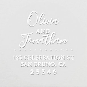 Custom Script Names Wedding Return Address Embosser
