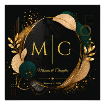 Custom Script on Luxury Black Gold Abstract Frame