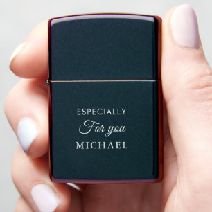Custom Script Personal Text Modern Black Zippo Lighter