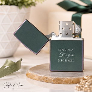 Custom Script Personal Text Modern Black Zippo Lighter