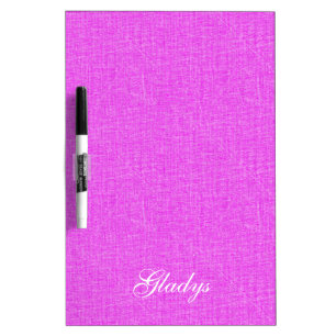 Custom script pink fabric textured  dry erase board