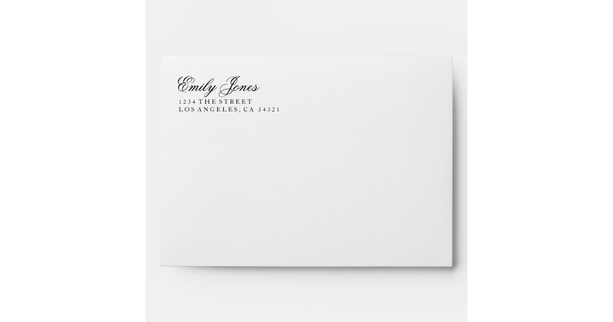 5x7 Invitation Envelope Guest and Return Address