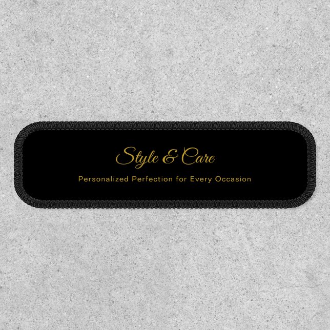 Custom Script Promotional Brand Stylish Black Patch (Front)