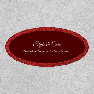 Custom Script Promotional Brand Stylish Maroon Patch