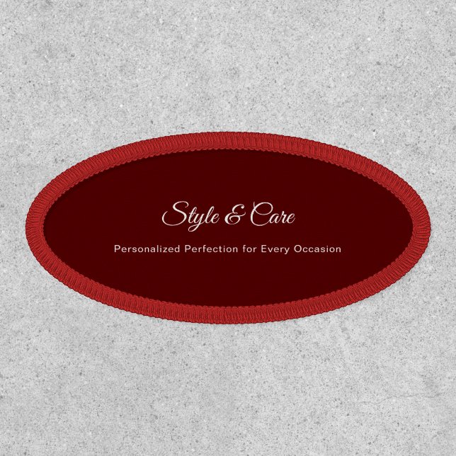 Custom Script Promotional Brand Stylish Maroon Patch (Front)