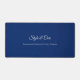 Stylish navy desk mat with custom script branding