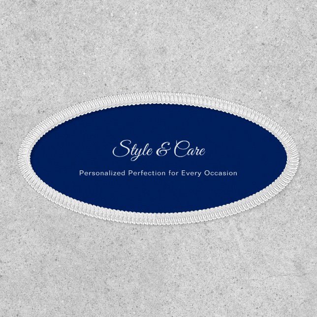 Custom Script Promotional Brand Stylish Navy Patch (Front)