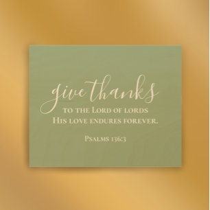 Custom Script Sage Wall Art Give Thanks Christian