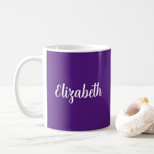 Custom Script Template Add Your Name Royal Purple Coffee Mug
