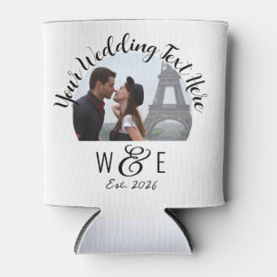 Custom Script Text Can Cooler Wedding Favor