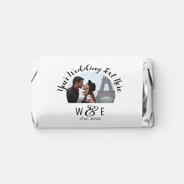 Custom Script Text Mini Chocolates Wedding Favors (Front)