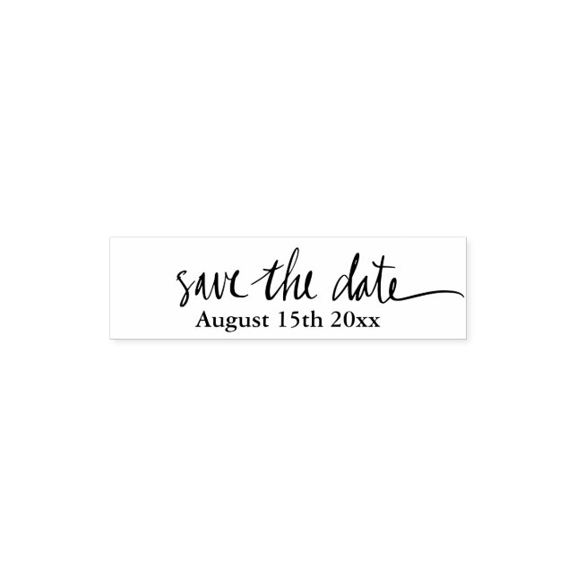 Custom script text SAVE THE DATE self inking stamp (Design)