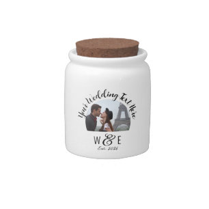 Custom Script Text Wedding Favors Candy Jar
