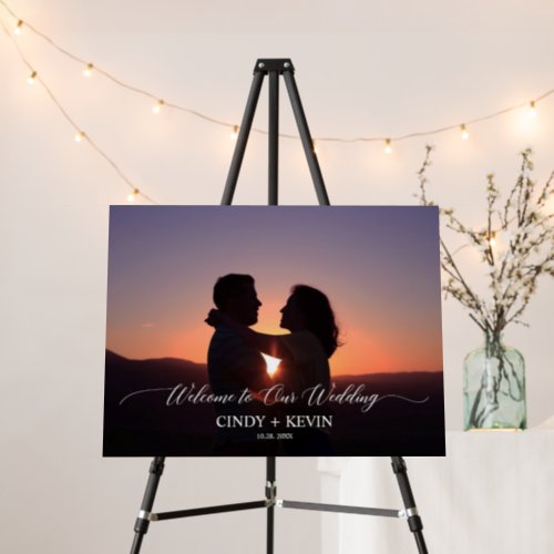 Custom Script Welcome to Our Wedding Photo Foam Board