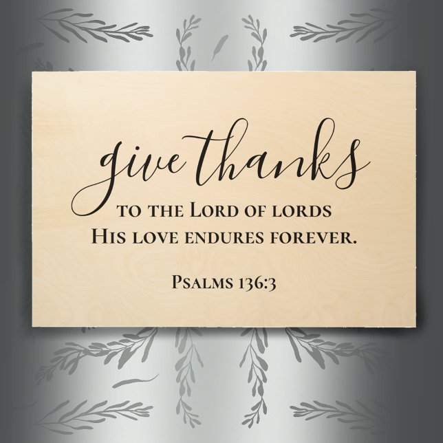 Custom Script Wood Wall Art Give Thanks Christian (Wooden wall art with modern stylish custom script. Give thanks Christian Bible verse home decor.
)