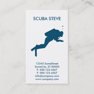 custom scuba diver business business card