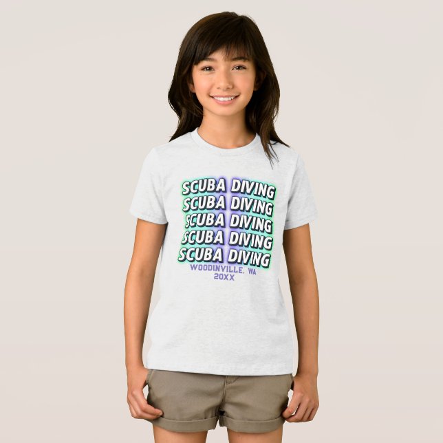 Custom Scuba Diving Diver Location Date Name Tri-Blend Shirt (Front Full)