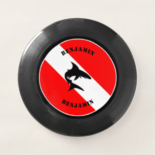 Custom Scuba Diving Flag and Shark Wham-O Frisbee