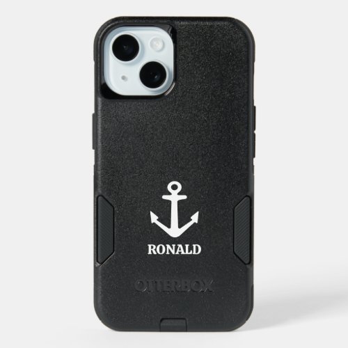 Custom sea anchor logo iPhone 15 Otterbox case 