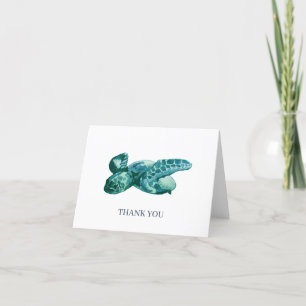 Custom Sea Turtle Painting Thank You Card