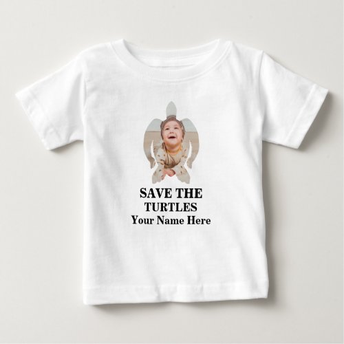 Custom sea turtle photo save the turtles marine baby T_Shirt