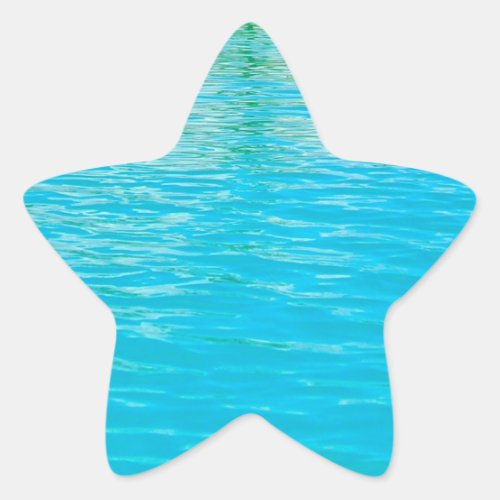 Custom Sea Water Blue Green Blank Template Star Sticker