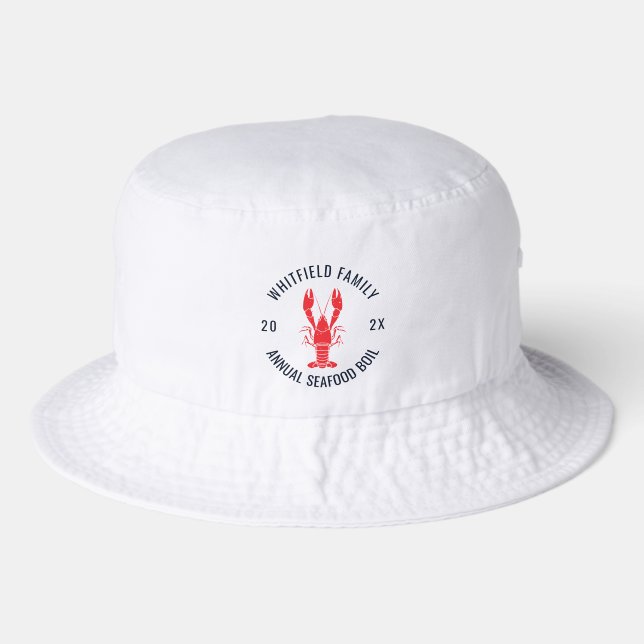 Custom Seafood Boil Family Crawfish Cookout Bucket Hat (Front)