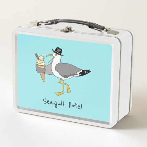 Custom Seagull Illustration Holiday HotelRental Metal Lunch Box