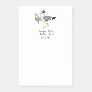 Custom Seagull Illustration Holiday Hotel/Rental Post-it Notes