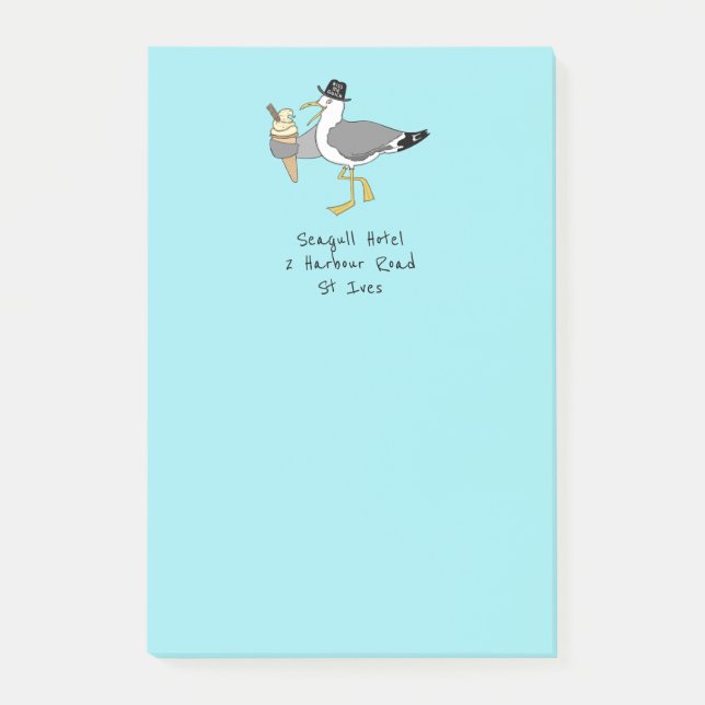 Custom Seagull Illustration Holiday Hotel/Rental Post-it Notes (Front)
