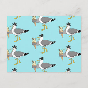 Custom Seagull Illustration Holiday Hotel/Rental Postcard