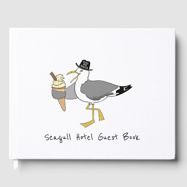 Custom Seagull Theme Hotel, B & B, Guesthouse Guest Book (Front)