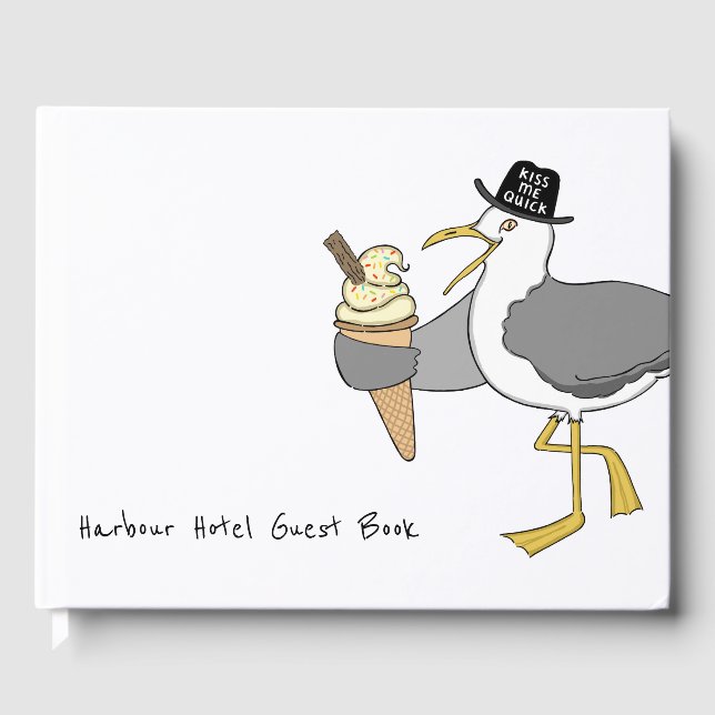 Custom Seagull Theme Hotel, B & B, Guesthouse Guest Book (Front)