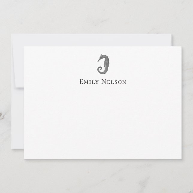 Custom Seahorse Note Card (Front)