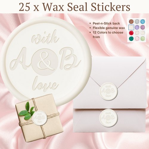 Custom Seal Monogram Initials With Love Wedding Wax Seal Sticker