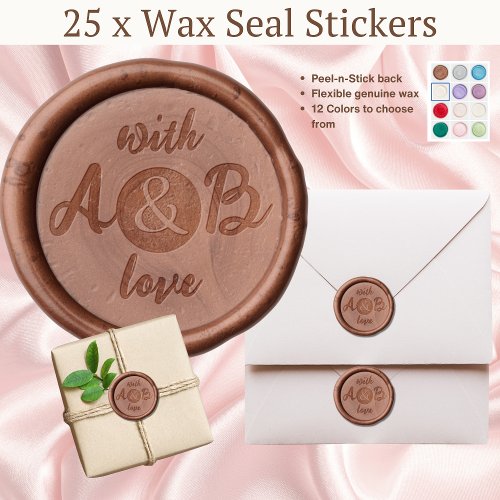 Custom Seal Monogram Initials With Love Wedding Wax Seal Sticker