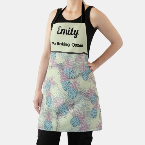 Custom seamless pattern with pineapples apron