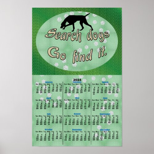 Custom Search Dogs Find It 2024 Calendar Poster