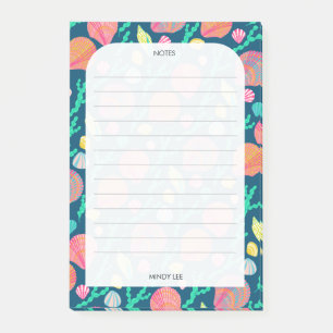 CUSTOM Seashells Border Sea Grocery Shopping List  Post-it Notes