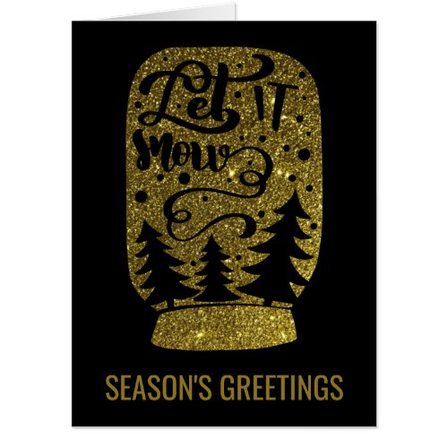 Custom Seasons Greeting Gold Glitter Mason Jar Card
