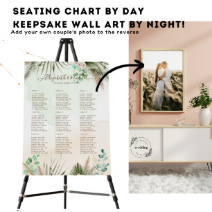 Custom Seating Chart Greenery Optional PHOTO back Foam Board