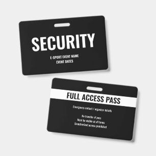 Custom Security Access Minimalist E-Sport Black Badge