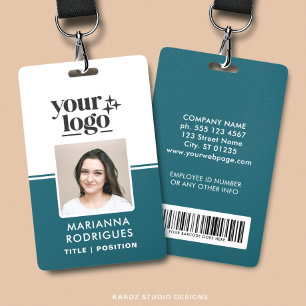 Custom Security Logo Photo Barcode Employee Badge