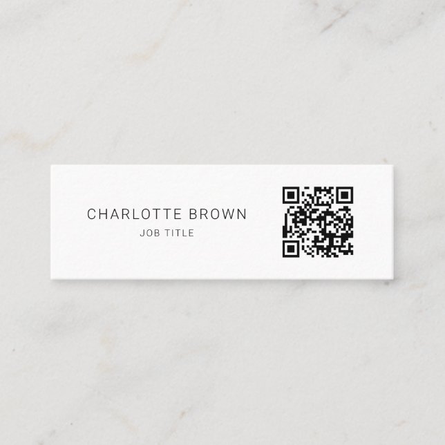 Custom Security QR Code Minimal Classic Mini Business Card (Front)
